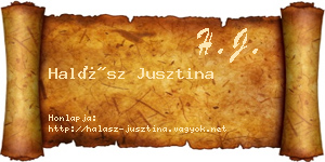 Halász Jusztina névjegykártya