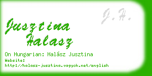 jusztina halasz business card