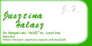jusztina halasz business card